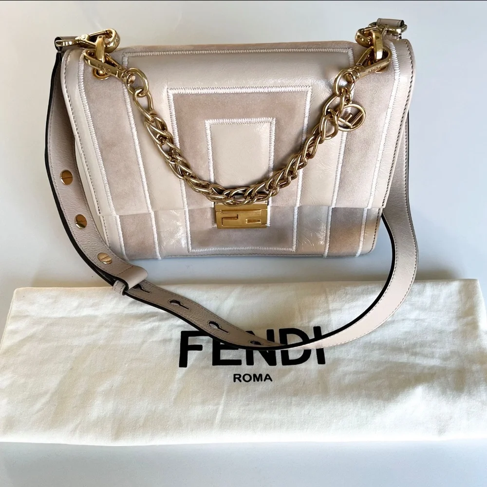 FENDI Authentic Embossed Kan U Bag in Nude - Picture 6 of 16